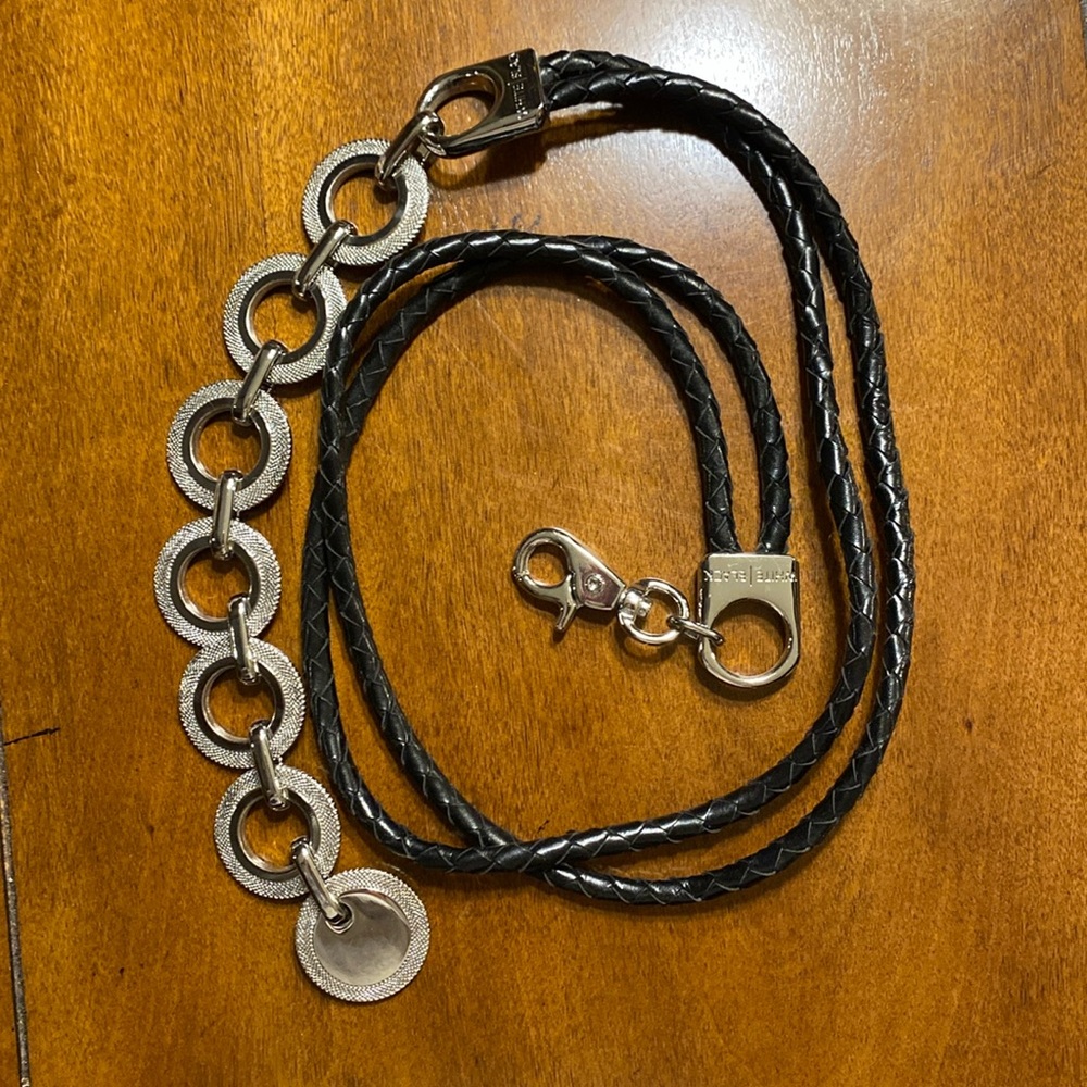 Braided leather belt with silver detail by White House Black market